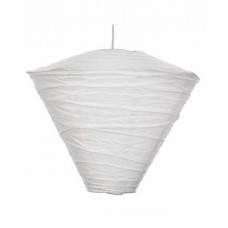 15" Paper Lanterns 'White' Conical - Regular Wire Ribbed